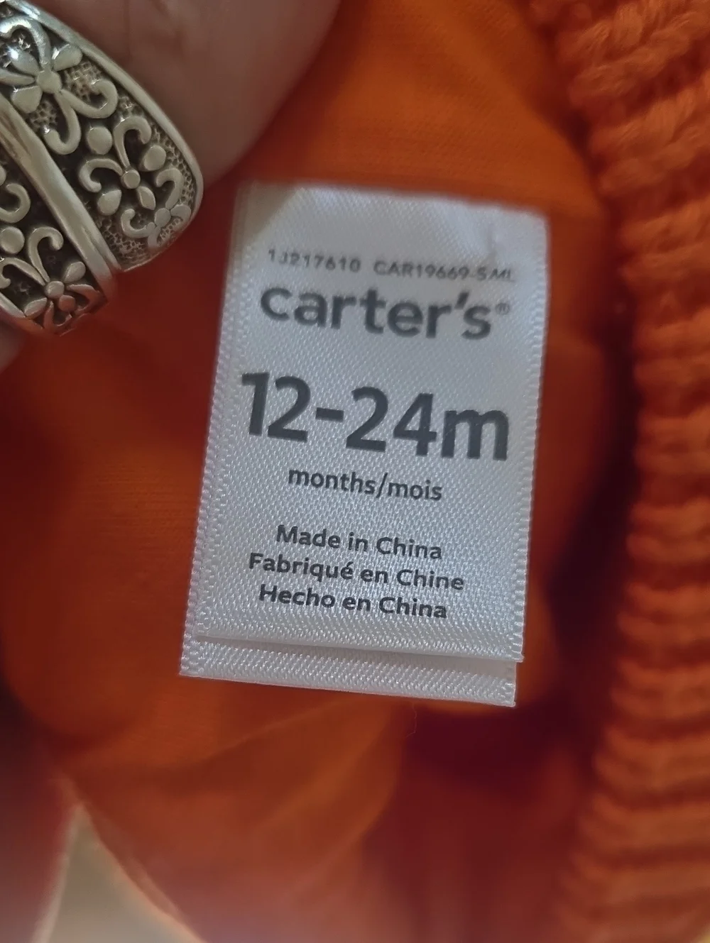 Carter's Unisex Orange Pumpkin Knit Beanie